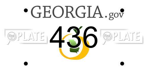 436 Georgia License Plate