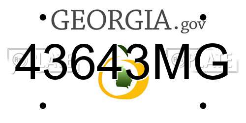 43643MG Georgia License Plate