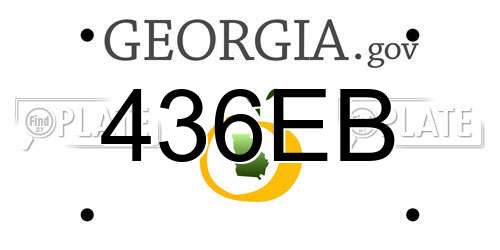 436EB Georgia License Plate