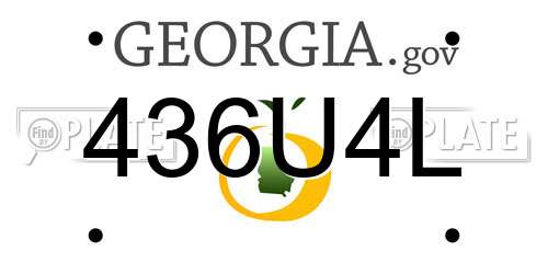 436U4L Georgia License Plate