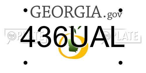 436UAL Georgia License Plate