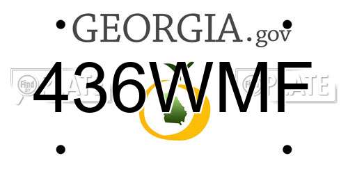 436WMF Georgia License Plate
