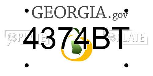 4374BT Georgia License Plate