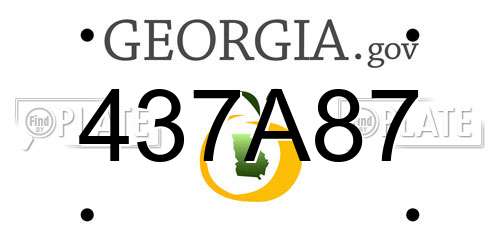 437A87 Georgia License Plate
