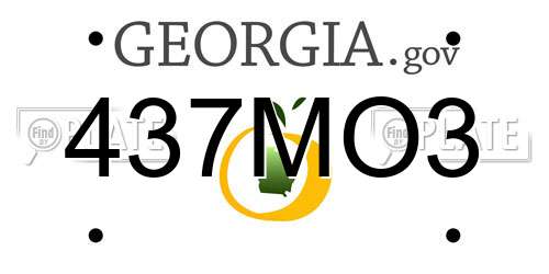 437MO3 Georgia License Plate
