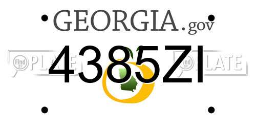4385ZI Georgia License Plate