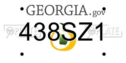 438SZ1 Georgia License Plate