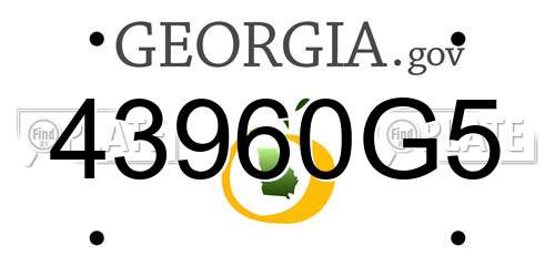 43960G5 Georgia License Plate