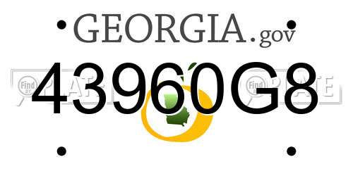43960G8 Georgia License Plate