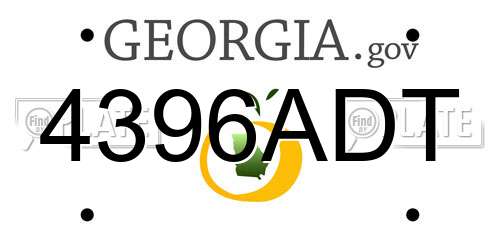 4396ADT Georgia License Plate