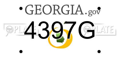 4397G Georgia License Plate