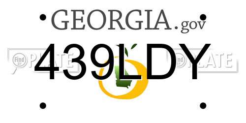 439LDY Georgia License Plate