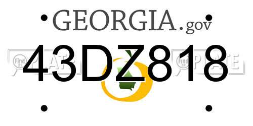 43DZ818 Georgia License Plate