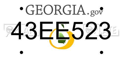 43EE523 Georgia License Plate