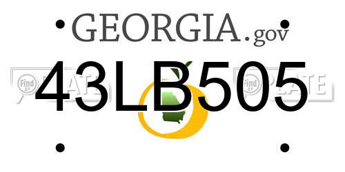 43LB505 Georgia License Plate