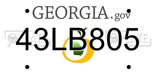 43LB805 Georgia License Plate