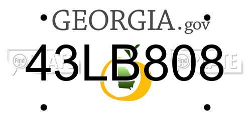 43LB808 Georgia License Plate