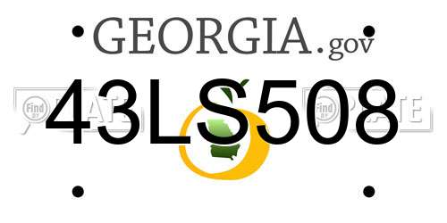43LS508 Georgia License Plate