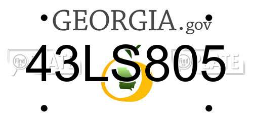 43LS805 Georgia License Plate