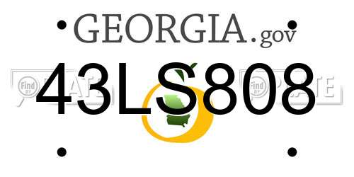 43LS808 Georgia License Plate