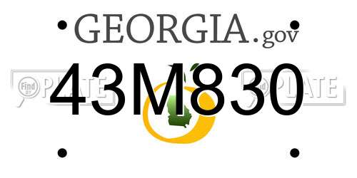 43M830 Georgia License Plate