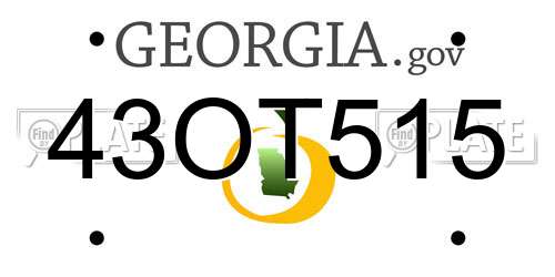 43OT515 Georgia License Plate