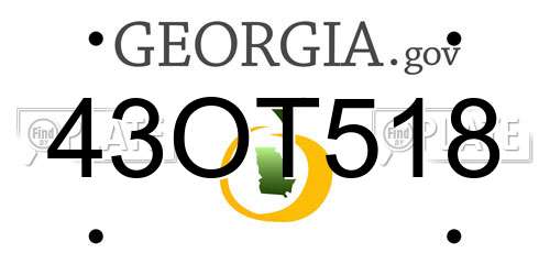 43OT518 Georgia License Plate