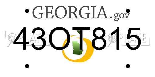 43OT815 Georgia License Plate