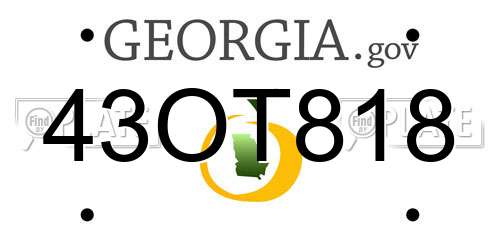 43OT818 Georgia License Plate