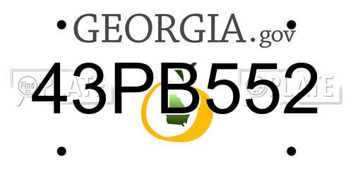 43PB552 Georgia License Plate