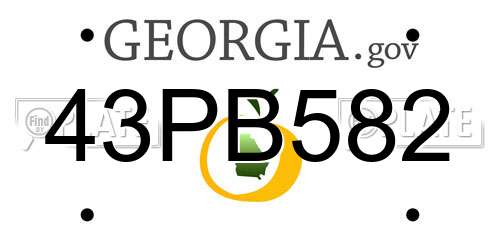 43PB582 Georgia License Plate