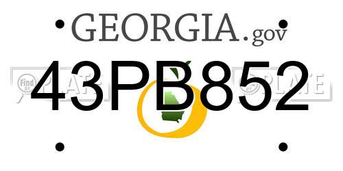 43PB852 Georgia License Plate
