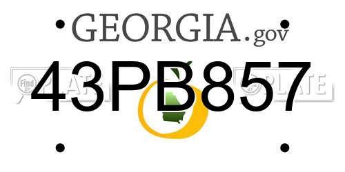 43PB857 Georgia License Plate