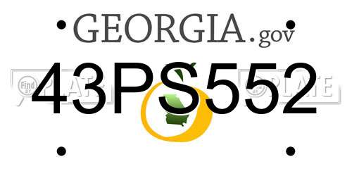 43PS552 Georgia License Plate