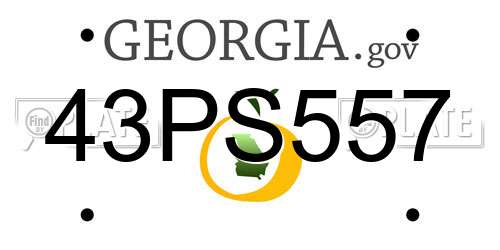 43PS557 Georgia License Plate