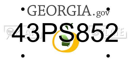 43PS852 Georgia License Plate