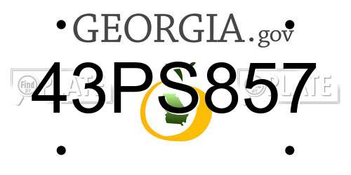 43PS857 Georgia License Plate