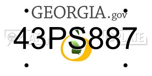43PS887 Georgia License Plate