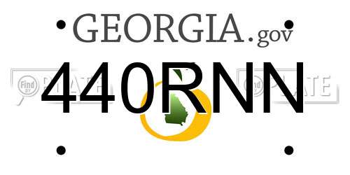 440RNN Georgia License Plate