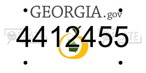 4412455 Georgia License Plate