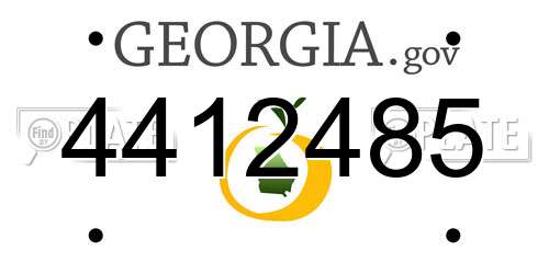 4412485 Georgia License Plate