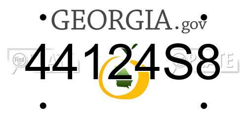 44124S8 Georgia License Plate