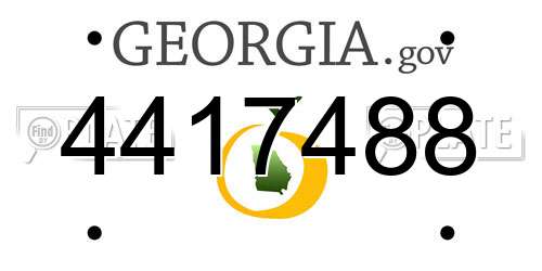 4417488 Georgia License Plate