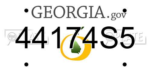 44174S5 Georgia License Plate