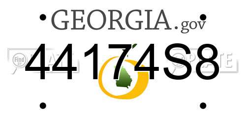 44174S8 Georgia License Plate