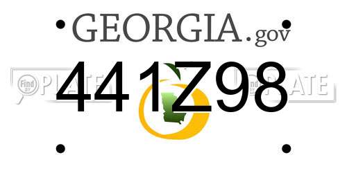 441Z98 Georgia License Plate