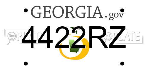 4422RZ Georgia License Plate