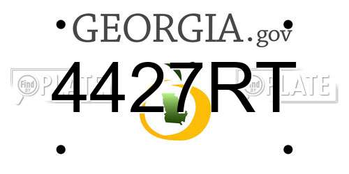 4427RT Georgia License Plate