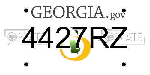 4427RZ Georgia License Plate