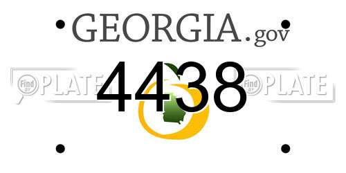 4438 Georgia License Plate